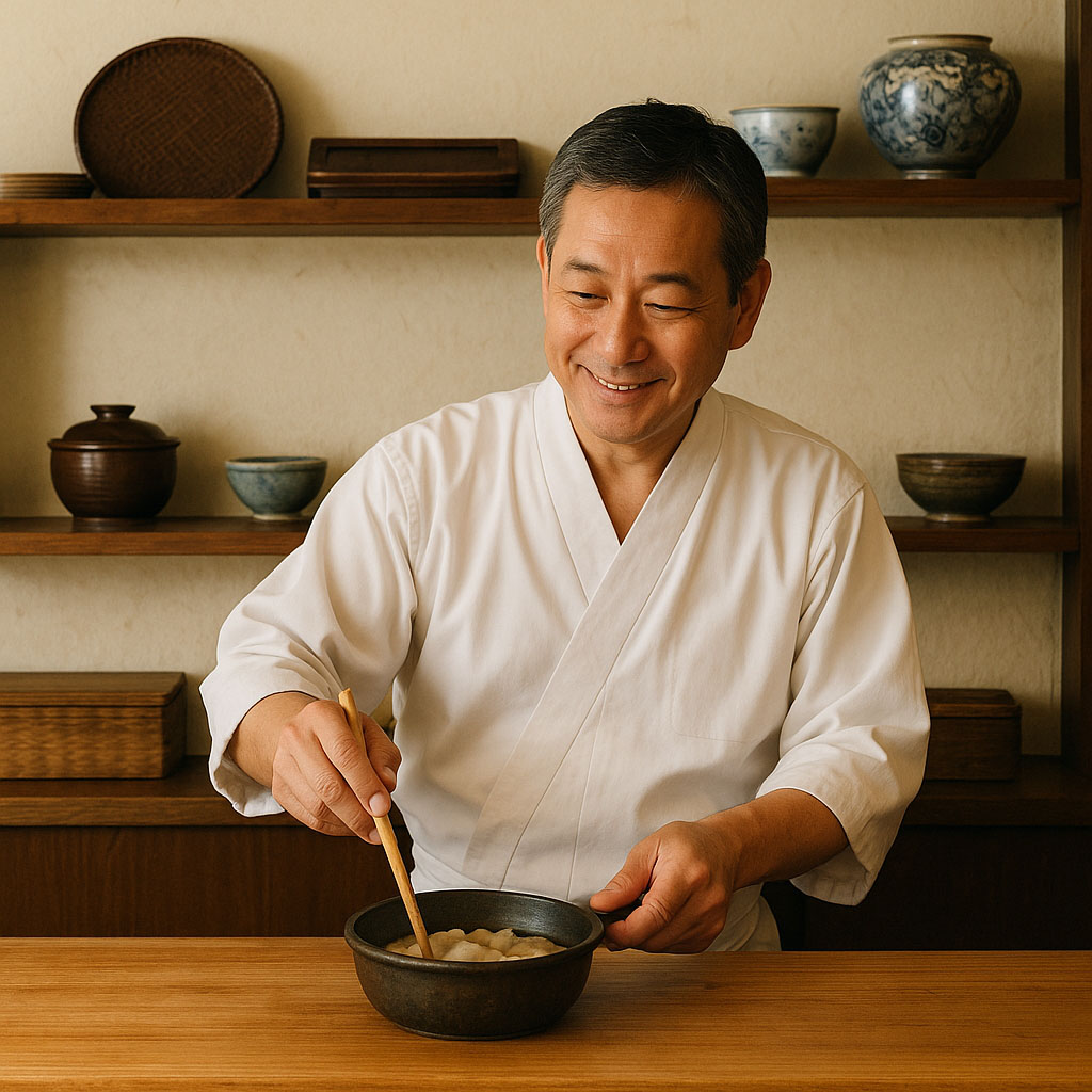 調理をする店主の様子